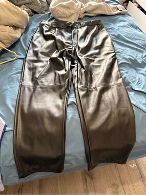 Faux leather pants